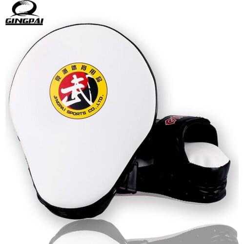 White PU Leather Muay Thai MMA Boxing Gloves Punch Pads Hand Target Focus Training Punching Pad Kick Fighting Circular Mittens
