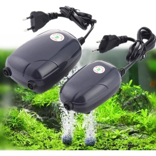 220V 3W 5W Silent Aquarium Air Pump Oxygen Pump Single Double Outlet Mini Aquarium Air Compressor Pump For Fish Tank