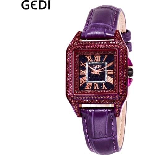 GEDI Top Brand Luxury Women Watches Quartz Female Ladies Woman Wrist Watch Fashion Clock Girls Womens Wristwatch Leather Strap