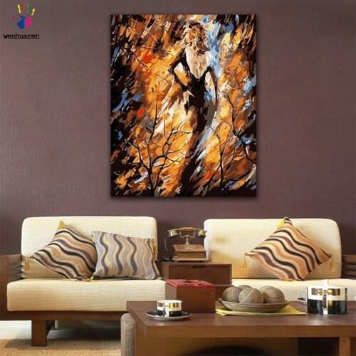 DIY colorings pictures by numbers with colors Abstract woman in dress picture drawing painting by numbers framed Home