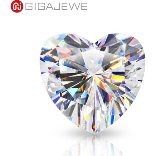 GIGAJEWE Hand-Cutting Heart White TOP D VVS1 Moissanite Premium Gems Loose Diamond Test Passed Gemstone For Jewelry Making