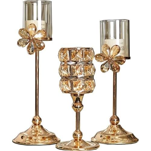 Elegant European Candle Holder Luxury Garden Dinning Table Wedding Centerpieces Flower Romantic Decoracion Hogar Candlestick E6