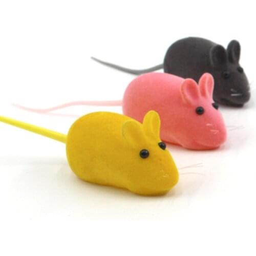 Pet Cat Toy False Mouse Colorful Soft Mini Funny Cute Little Mice Kitten Playing Toys Pet Supplies 1PC Random Color LBS
