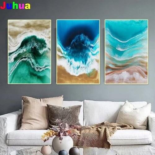 Nordic painting seascape Diy diamond painting full drill 5d abstract diamond embroidery living room decor drop shipping