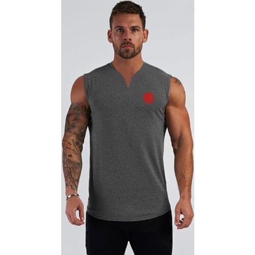 New Workout Mens Fashion Casual Tank Top Training Gym Clothing Bodybuilding Fitness Singlets Running Sleeveless V-Neck Vest