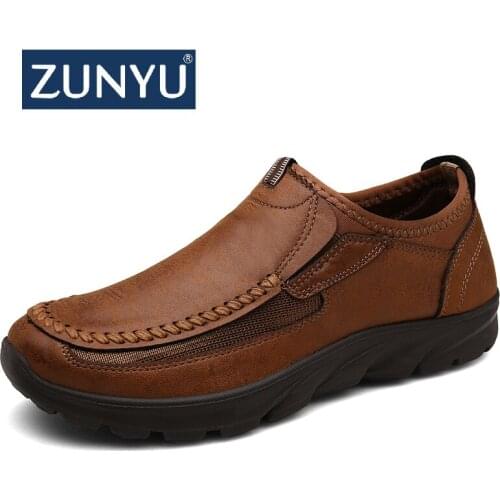 ZUNYU New Comfortable Mens Casual Shoes Loafers Men Shoes Quality PU Leather Shoes Men Flats Moccasins Shoes Big Size 39-48