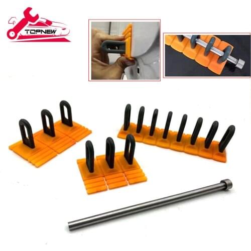 Paintless Glue Puller Tabs Dent Car Repair Tool Vehicle Dent Removal Repairing Tool Set Orange Dent Puller Kit