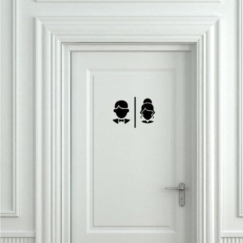 Makeyes Boy Girls Wall Stickers Toilet Door Decor Home Bathroom Wall Decoration Vinyl Dorrs Stickers Art Design Woman Man Q245