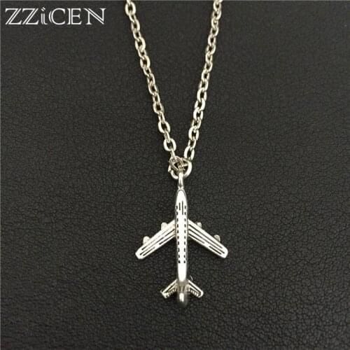 New Women Cute Mini Accessories Unique Antique Aircraft Pendant Airliner Plane Necklace Fashion Airplane Vintage Jewelry