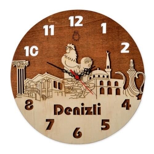 Original Design Wall Clock Gift for Wood Lovers Living Room Kitchen Decoration Kids Room Decoration Pamukkale Hieropolis Design