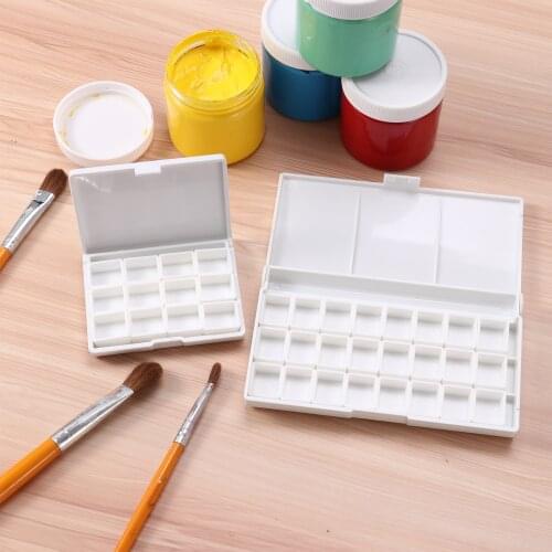 Pearl Watercolor Pigment Palette 12/24Grids Solid Metallic Water Color Paint Palette Cases for Drawing Illustrations Art Supplie