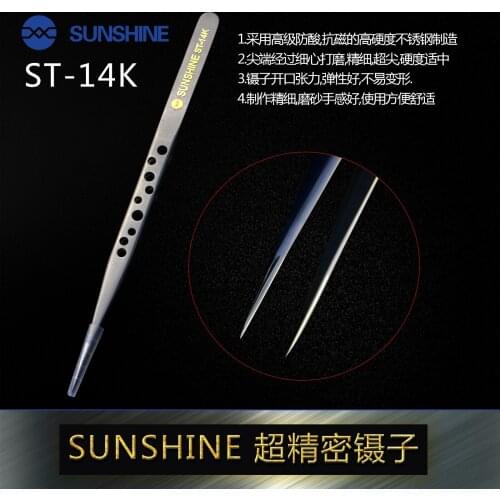 Sunshine ST Series Tweezers Precision Stainless Tweezer ST-14 ST-14S ST-14K ST-16 ST-17 Ultra