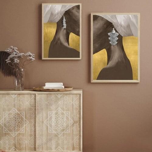 Simple Nordic Abstract geometry Morandi color art poster living room decoration painting porch mural picture wholesale