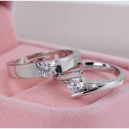 S925 silver couple ring new authentic jewelry couple ring men and women fashion diamond wedding ring silver jewelry ring