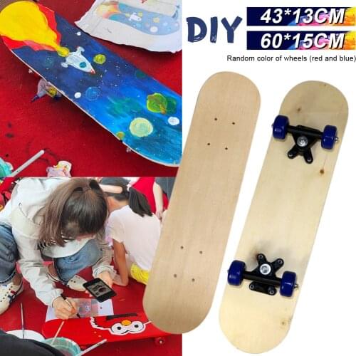 Blank Skateboards Maple Wood Complete Skateboard DIY Freehand Skating Board 43/60cm Double Up Board Trucks For Kids Beginners