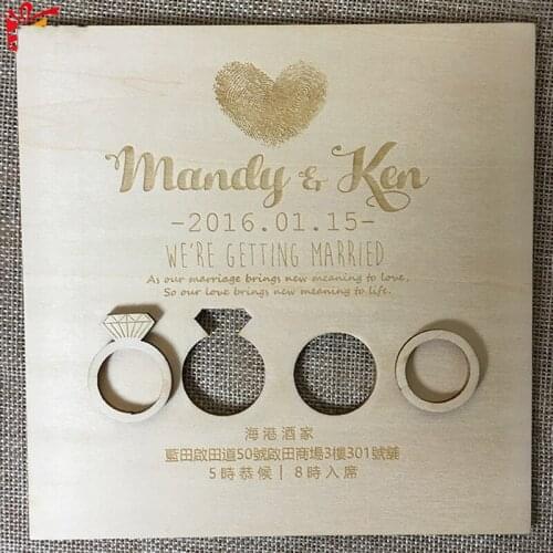 Wedding Invitations personalized Cutting Invitation Card for Wedding Wood Paper Hollow Birthday Invitation wedding Decoration