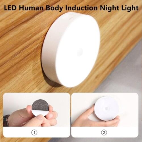 USB Recharge LED PIR Infrared Sensor Night Light 6 Light Bead Cabinet Closet Wall Lamp Motion Sensor For Home Bedroom Corridor