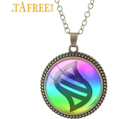 TAFREE 2017 new fashion cartoon case for mega stone necklace glass gem heart charm pendant jewelry chain necklaces ES67