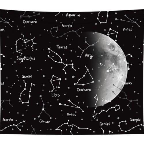Dark Space Universe Starry Sky Night Flicker Constellation Moon Nebula Hanging Trippy Tapestry Wall Decor Bed Living Room Dorm