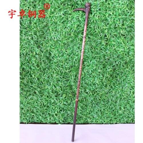 Yu Zhuo BRASS copper copper Shouxing old cane too pure hand crutch gift