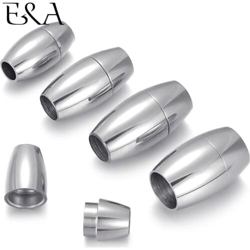 2Clasps Stainless Steel Magnetic Clasps Hole 4mm 5mm 6mm 8mm Leather Cord Clasp Lace Buckle DIY Bracelet Jewelry Making Supplies