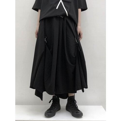 Womens new classic dark fashion trend a-line design Japanese high waist plus-size pleated skirt pants