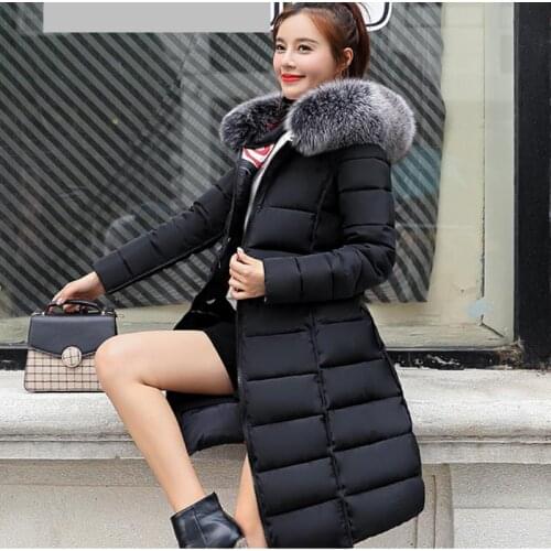 Women Thick Overcoat Parka female Slim Fur Collar Winter Warm Cotton Coat For Women New Coat Jacket long Fashion Winter Jacket