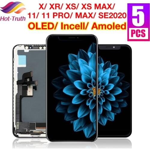 5 Pcs/Lot LCD Screen For iphone X LCD OLED TFT XS XR XS Max 11 With 3D Touch Digitizer For iPhone 11 Pro Max Replacement Display