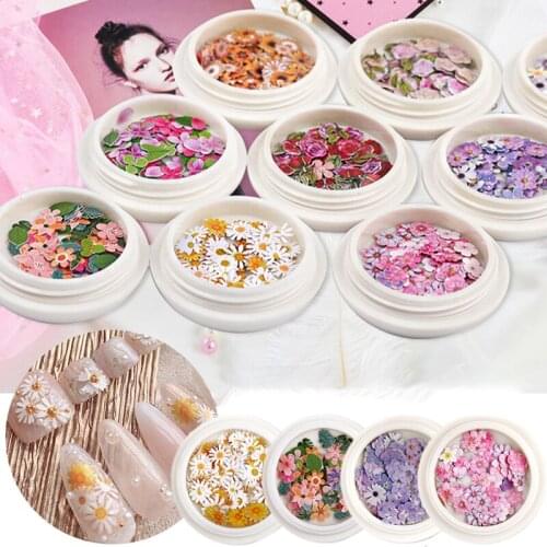 1 Box Ins Mixed Dried Leaves Nail Art DIY Bottle Decoration Preserved Decorations For Girl New Year Manicure Accessories