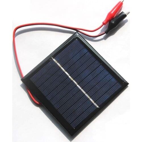 1W 5.5V Solar Cell Epoxy Polycrystalline Solar Panel+Clip For Charging 3.7V Battery System Toy LED Light Study 95*95MM CNIM Hot