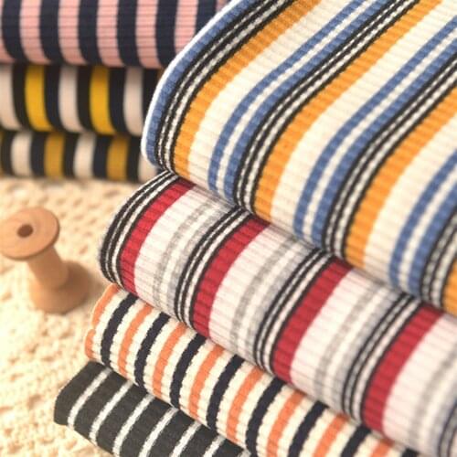 140x50cm Knitted Rib Roller Polyester Cotton Autumn fabric making Long Sleeve Coat Dress Leader Mouth Cardigan Clothing Fabric