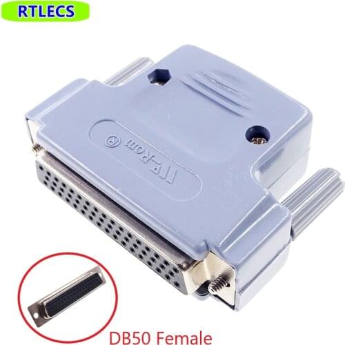 20Pcs D-Sub Connector 50 Position 3 Rows Receptacle Socket Female Wire Solder Type 50 Pin Industrial Level + Plastic Shell DIY