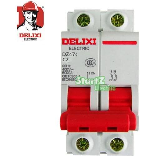 20A 2P "C" Curvers 6KA Miniature Circuit Breaker DZ47S DELIXI MCB