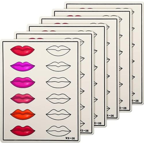 3/5/10/15/20PCS Lips Tattoo Skin Latex Practice Microblading Practice Tattoo Fake Skin Beginner Special Lips Designs Supplies