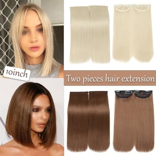 SNOILITE 20inch 3pcs/set clip in hair extension synthetic clip ins natural hair pieces wavy brown black clip in extension hair