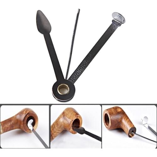 3 in1 Smoking Pipe Cleaner Stainless Steel Cleaning Tool Pipe Tamper Cleaning Tool Reamers S5M4
