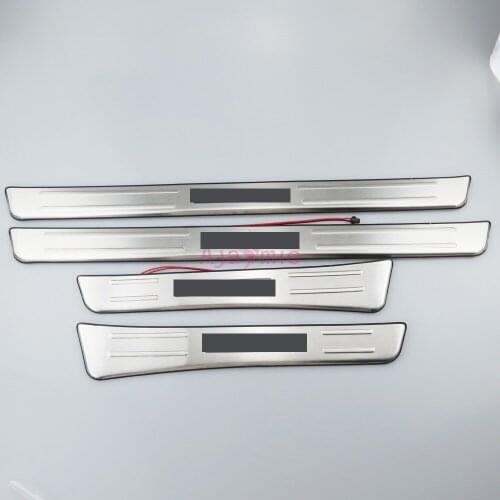 #304 Stainless Steel LED Lamp Door Sill Scuff Plates For Toyota Land Cruiser 100 FJ100 4700 1998-2007 Car-Styling Accessory