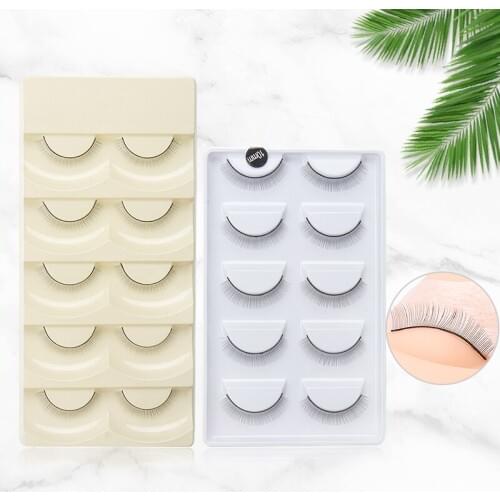 5pairs Makeup Training Lashes for Beginner False Eyelash Extension Practice Mink Lashes Full Strip Eyelashes Exercise Eye Beauty