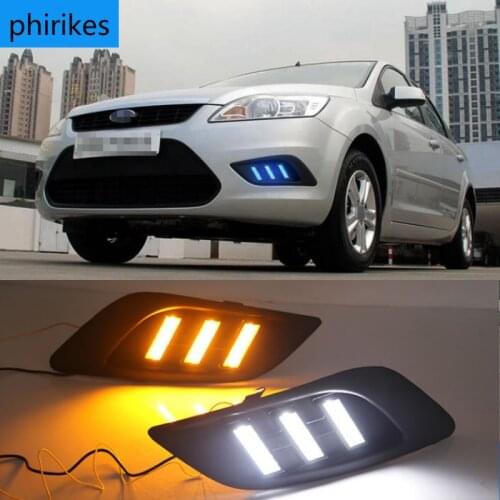 Car led drl For Ford Focus 2 mk2 2009-2013 front Driving Lamp Foglight Daytime Running light Drl White 12V