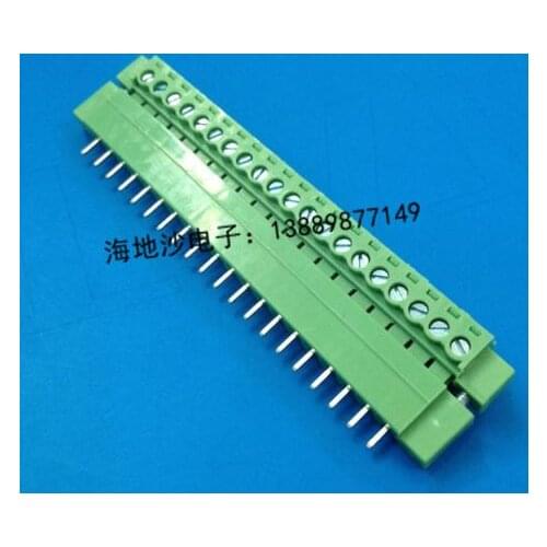 Free shipping pcb terminal 2EDGKM+VM3.81mm 18Pin / 20Pin staight needle with Flange fixed hanger 5sets/lot