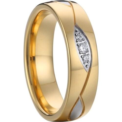 Two Tone wedding jewellery rings bridal jewelry for women Wedding rings Wholesale Stainless Steel