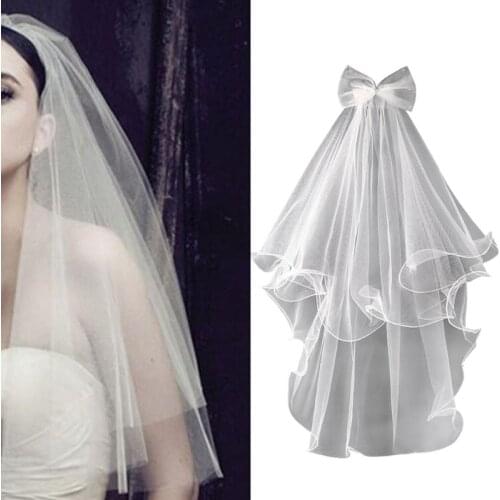 2 Tier Wedding Veil with Comb for Kids Curly Edges Tulle Veil for Flower Girl Short Length Girls Communion Headwear