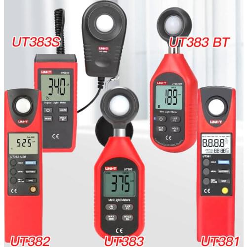 UNI-T Light Meter UT383 Illuminance 200,000 Digital Luxmeter Luminance Lux Fc Test Max Min Illuminometers Photometer