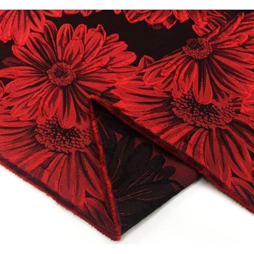 HLQON High quality chrysanthemum yarn dyed brocade jacquard fabric used for dress women clothing tissue patchwork