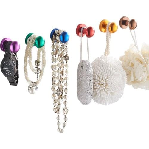 Robe Hooks Clothes Hook Wall Mounted Nail Free Fashion Clothes Rack Wall Hook Key Hanger Bathroom Accessories Bath Hardware