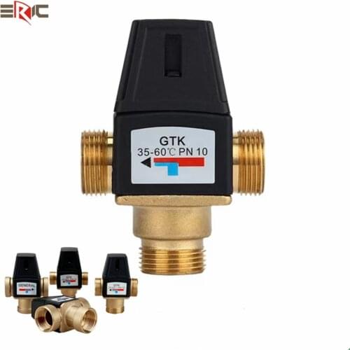 Brass Three-way Water Temperature Regulating Valve Hot And Cold 3/4 Inch/DN25 Thermostatic Mixing Valve