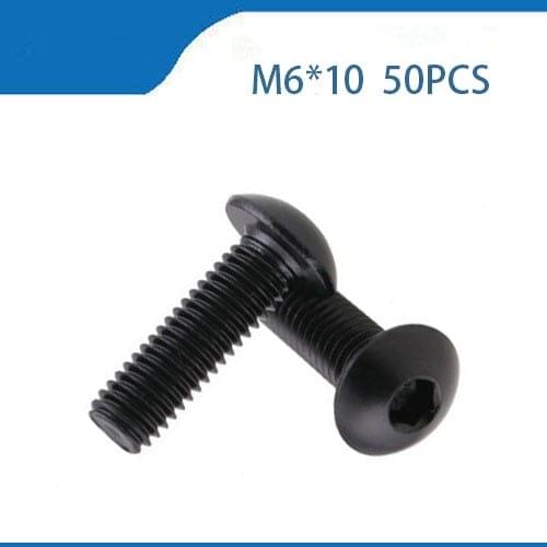 M6*10 mm yuan cup Half round pan head black grade 10.9 carbon Steel Hex Socket Head Cap Screw