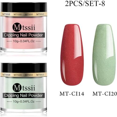 Mtssii 10g Dipping Nail Powder Set 2/3Pcs Nail Decorations Natural Dry Pigment Powder Dust Dip System No Need Lamp Cure