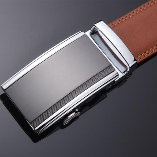 Luxury Mens Genuine Leather Belt Brown Strap Male Belts For Men New Mens Business Belts High Quality Automatic Buckle B370