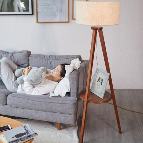 Northern European-Style Floor Lamp Living Room Modern Minimalist Study Storage Tea Table Lamp Bedroom American Bedside Lamp